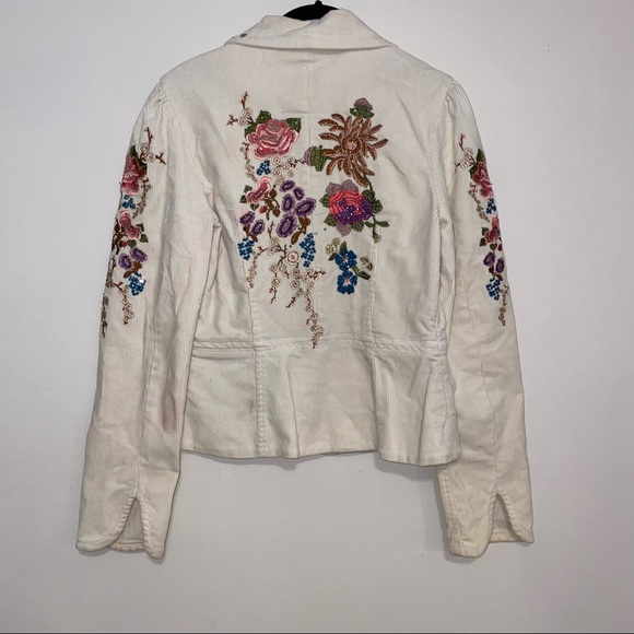 Corduroy embroidered blazer jacket - Picture 2 of 10